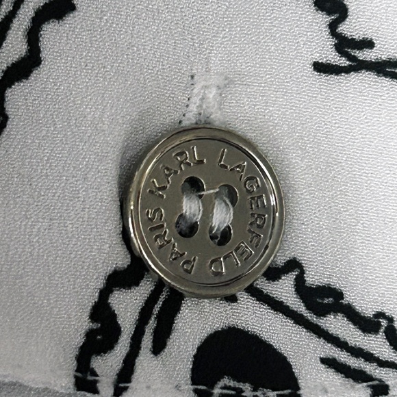 Karl Lagerfeld Paris Shirt Blouse Graphic Travel Graffiti Print Eiffel Tower - Picture 14 of 16